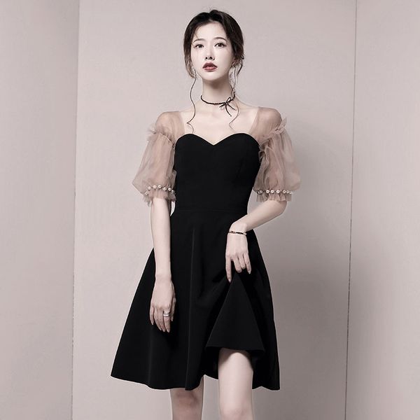 

party dresses fashion black evening dress femininity slim prom, White;black