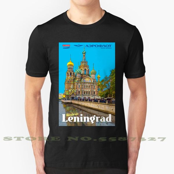 

vintage - style leningrad travel poster cool design trendy t-shirt tee st petersburg russia russian soviet union travel vintage