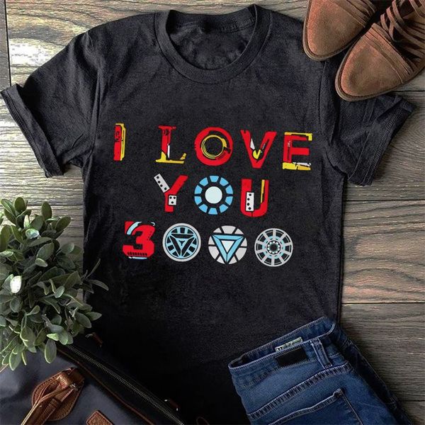 

i love you 3000 t-shirt endgame tony stark tshirt iron man for men women printing tee shirt