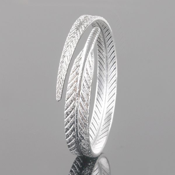 

shuangr silver colour bracelet female korean retro fashion angel feather bracelet adjustable wholesale opening, Black