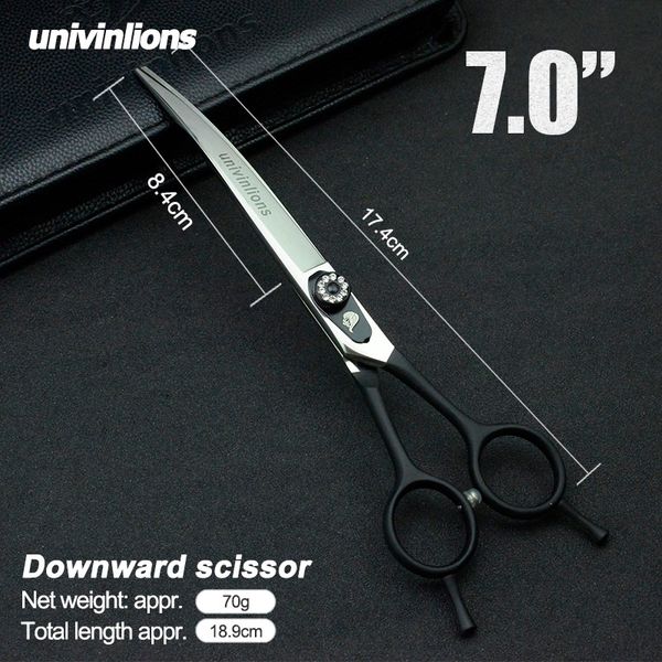 

7" down curved shears pet dogs gromming scissors sharp edge animals cat downward cutting stainless steel barber cutting tools
