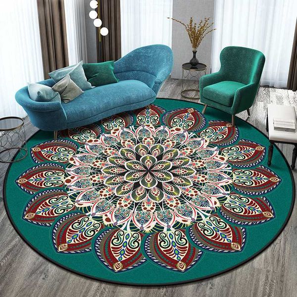 

carpets home living room carpet bedroom european retro geometric pattern round rug ethnic floral mandala entry blanket