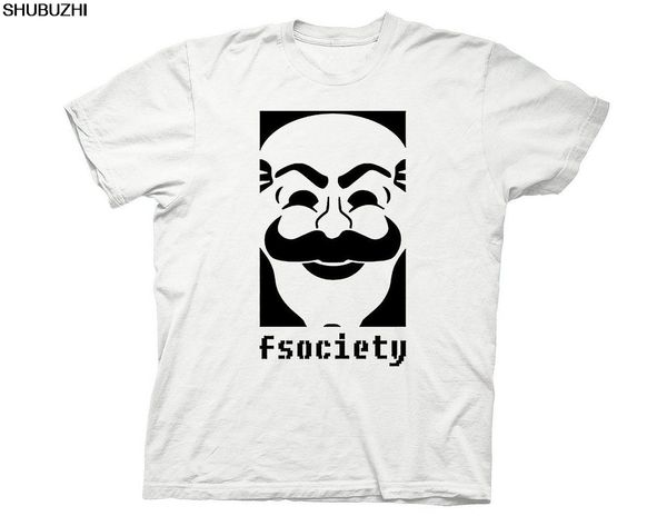 

mr robot f society white t-shirt cartoon t shirt men new fashion tshirt loose size shubuzhi funny t shirts