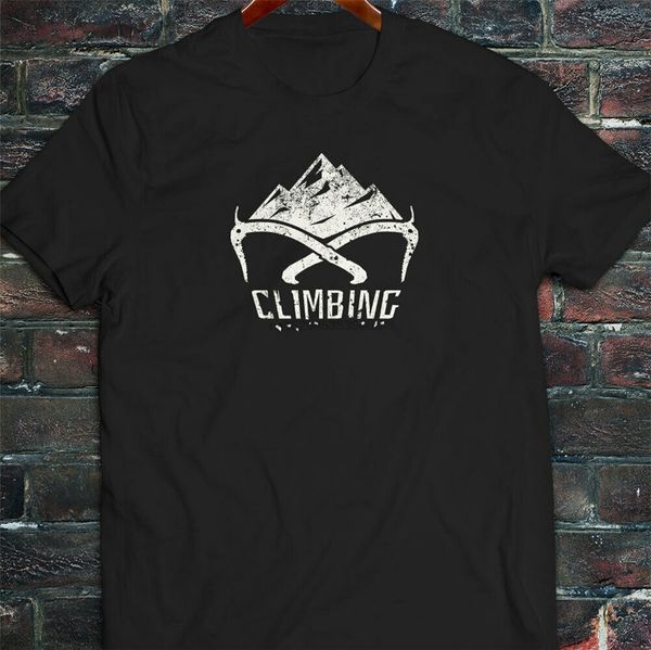 

climbing mountains big rock ice pick outdoor snow mens black t-shirt bodybuilding tee shirt