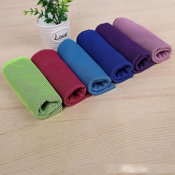 

100pcs/lot front back dual colors 88*33cm coolings towel exercise sweat summer sports ice cool towel pva hypothermia sportstowel