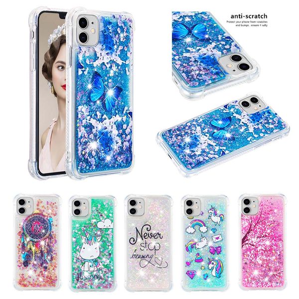 

for iphone 11 shockproof case tpu transparent liquidsand phone cases for iphone 6 7 8plus x xr 11 pro max samsung s9 s10 plus s20