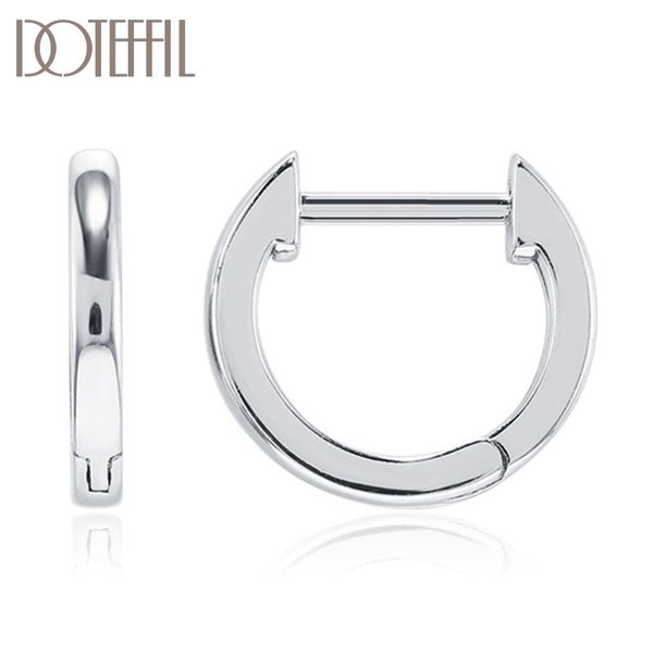 

doteffil 925 sterling silver/18k gold/rose gold circle hoop earrings for women party gift fashion charm wedding jewelry, Golden;silver