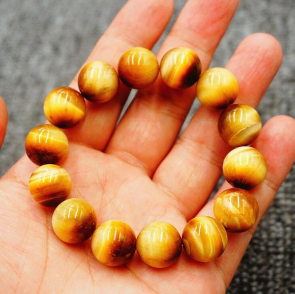 

natural yellow tiger eye bracelet gold tiger eye stone hand string ornaments men and women simple lovers birthday gifts wholesal, Black
