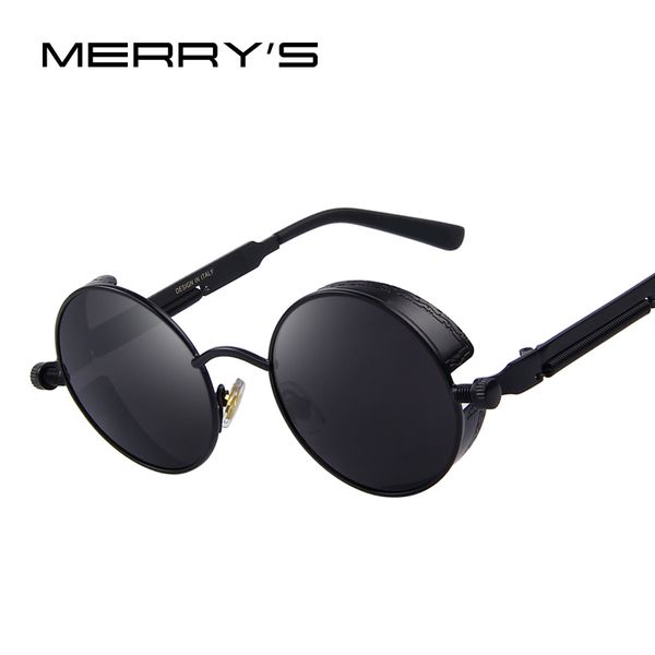 

merry's vintage women steampunk sunglasses brand design round sunglasses uv400, White;black