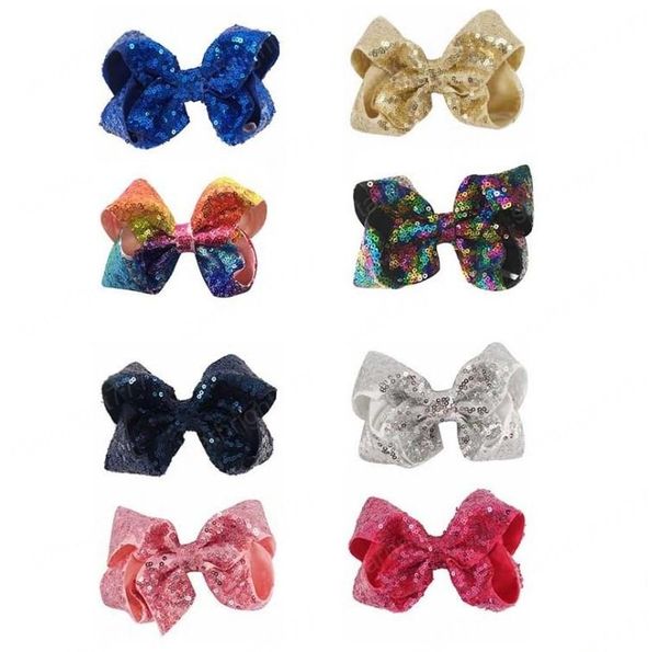 

girl hair accessories hair clips ins baby girl hair bows 5 inch sequin mermaid baby kids barrettes designer hairclip, Slivery;white