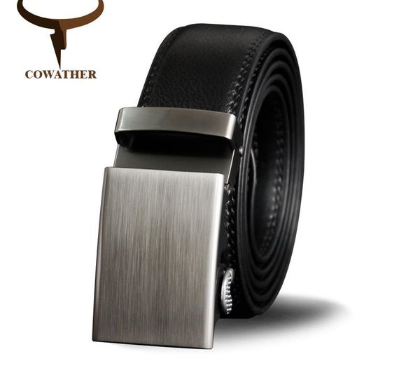 

cowather belt men cow genuine leather belts for men cowhide male strap metal automatic buckle male waistband y200520, Black;brown