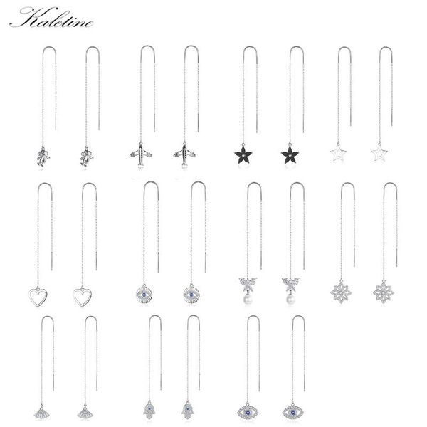 

dangle & chandelier kaletine 925 sterling silver evil eye earrings women lovely girl airplane snowflake heart hamsa star fashion jewelry