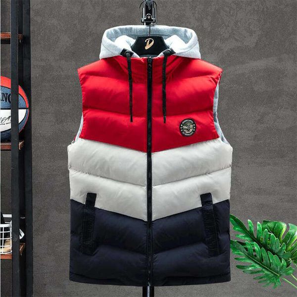 

new down vest men hip hop duck down slim waistcoat sleeveless coat vest large size -7xl ing, Black;white