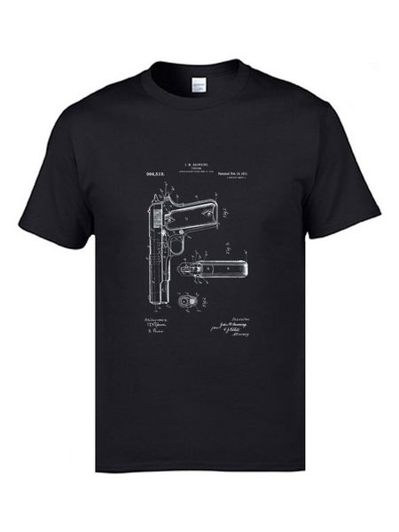 

military weapon gun schematic diagram t-shirts plan sketch illustration men summer cool t shirt black fitness tees for male