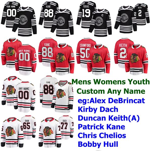 

winter classic chicago blackhawks jersey alex debrincat kirby dach duncan keith patrick kane chris chelios hockey jerseys custom stitched, Black;red