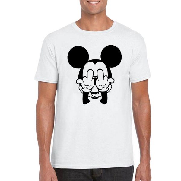

cartoon mouse printing short sleeve t-shirt summer new men clothes 2018 holiday fashion black and white t shirt men