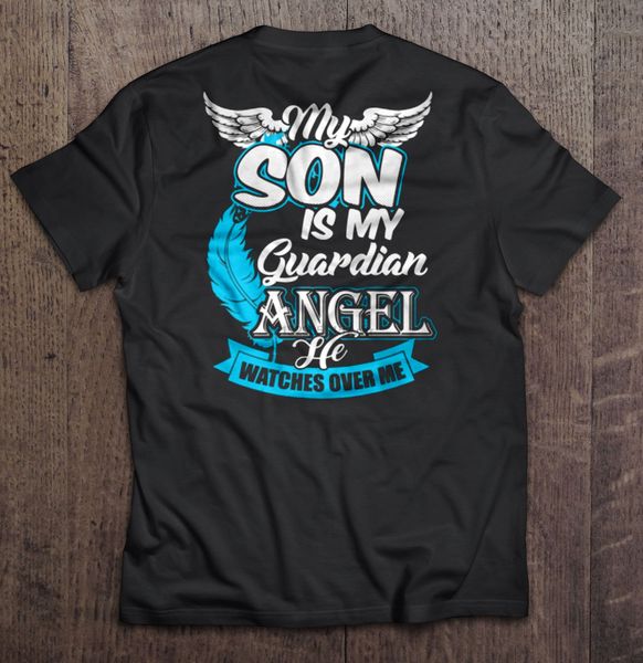 

мужчины футболка мой сын мой ангел-хранитель наблюдает за мной женщины футболку