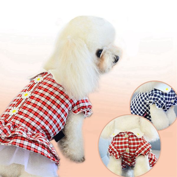 

spring pet dog clothes dog princess dress lattice skirt small dress puppy clothes chihuahua yorkies teddy pet clothing