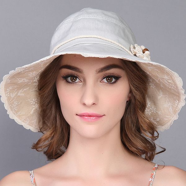 

wide brim hats sun protection hat summer lady sunshade casual foldable cap outdoor sunscreen women fashion beautiful adjustable caps h6650, Blue;gray