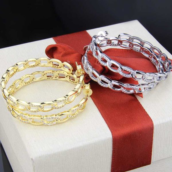 

sunsll gold/silver color copper earring cubic zirconia hoop earrings for women party fashion simpe generous jewelry earrings, Golden;silver