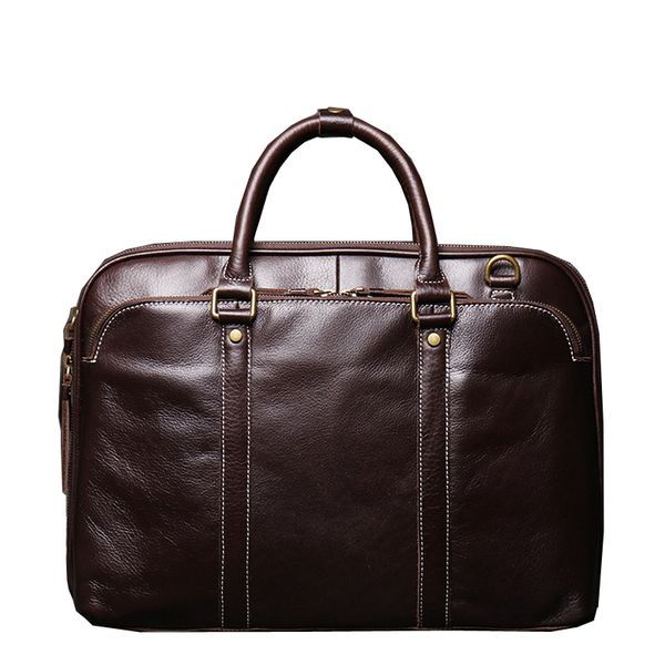 

men business bag office briefcase luxury genuine leather handbag 15.6 inch computer laptote male large fashion shoulder bags