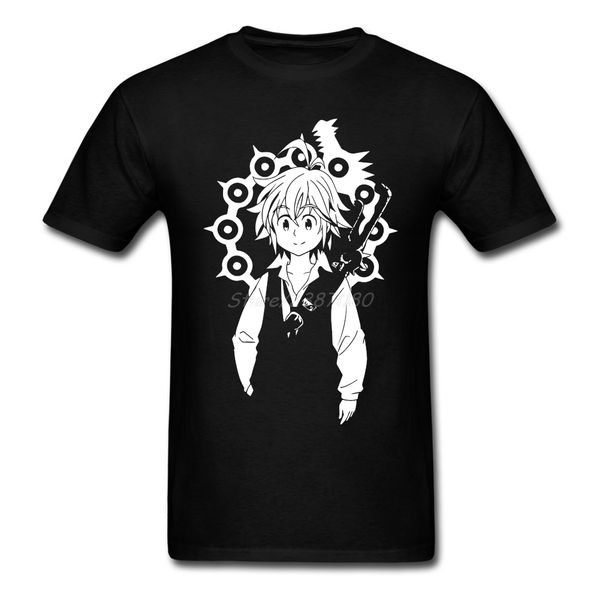 

aniem the seven deadly sins meliodas t shirt o-neck cotton custom short sleeve tshirt men party plus size mens t shirts