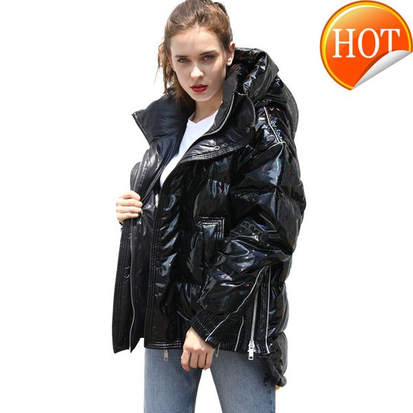 

women winter coat streetwear puffer down jacket women clothes 2020 fashion warm parka jacket manteau femme my4642, Black