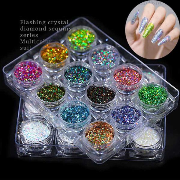 

nail glitter 12color /set 3g holographic powder set for lip gloss, ultra fine laser rainbow, Silver;gold