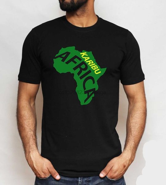 

karibu african tanzania kenya zanzibar uganda kilimanjaro tourist fashion men summer style cotton t shirts