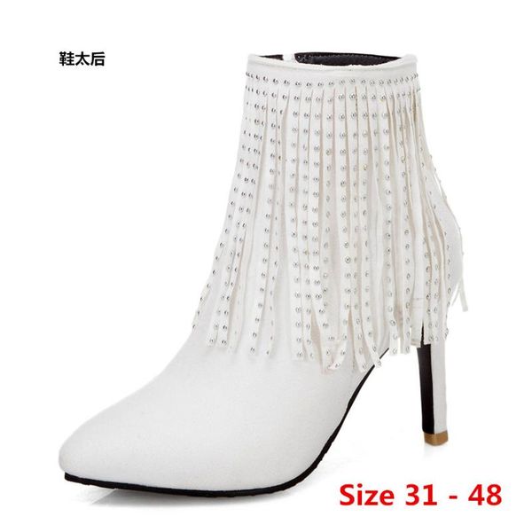 

boots ankle woman high heel heels women shoes spring autumn short booties female small big size 31 - 48, Black