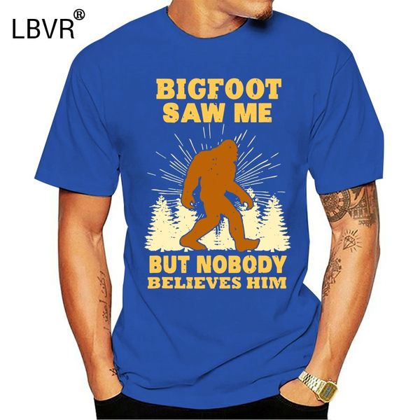 

bigfoot saw me никто не верит, что он смешной sasquatch tops tee футболка черный хлопок s-5xl футболка подарков смешной хлопок