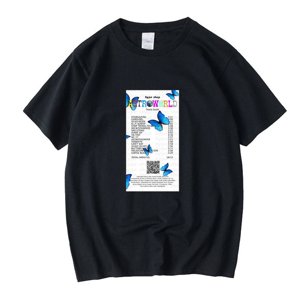 

2020 travis scott butterfly t shirt effect rap music album cover men and women astroworld face material t-shirt s-2xl