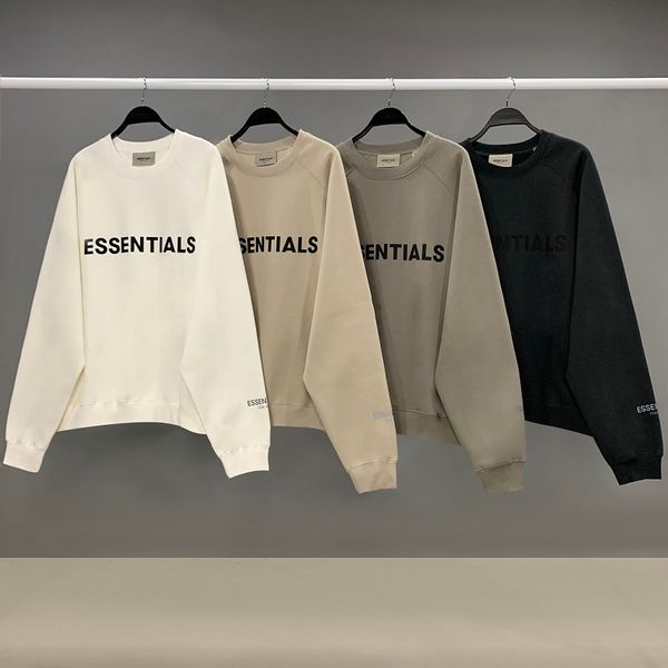 

trendy fear of god fog essentials double line front lettered popular brand loose high street long-sleeved sweater, White;black