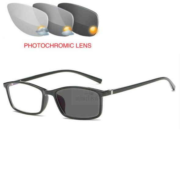 

mincl/2020 new men ultra light tr90 full frame glasses sun pchromic lens ladies reading glasses uv400 fml, White;black