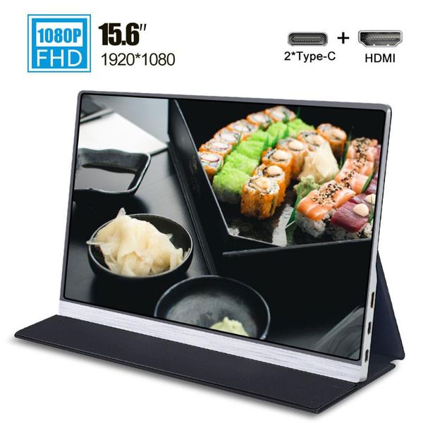 

15.6 inch 1080p portable monitor fhd ips screen 1920x1080 thin display type c ips screen for bank factory lapphone computer