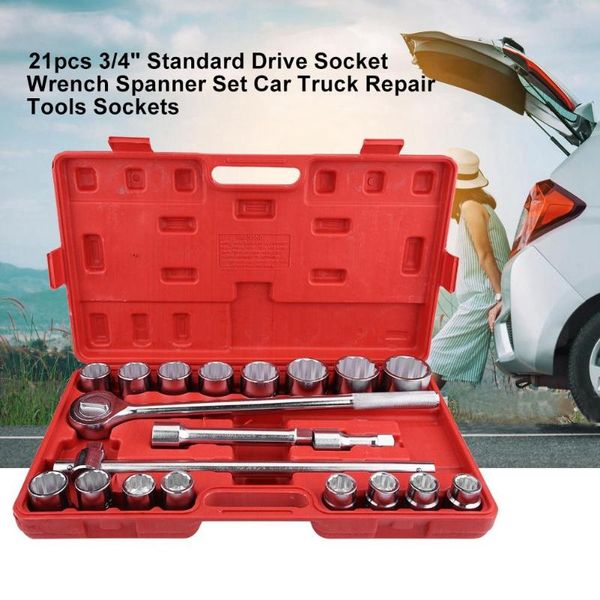 

21pcs 3/4" english standard socket wrench set drive socket wrench spanner set universal car repair tool ratchet