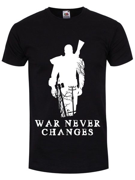 

war never changes men's black t-shirt 3d men short sleeve male t shirt personality