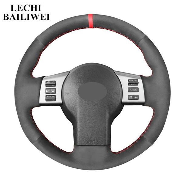 

car steering wheel cover for infiniti fx fx35 fx45 2003-2008 350z 2003-2009 diy hand-sewing black suede