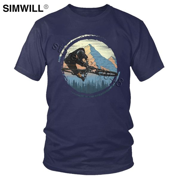 

cool mtb t-shirt men unique short sleeve cotton t shirt mountain bike vintage biking cyclist trick tee slim fit summer gift