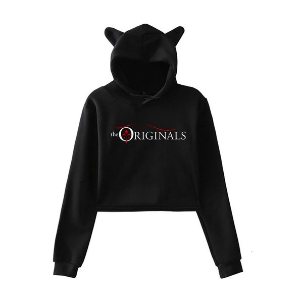 

cool printed the vampire diaries hoodie kpop women sweatshirt spring autumn girls pullover casual fleece warm sportswear, Black