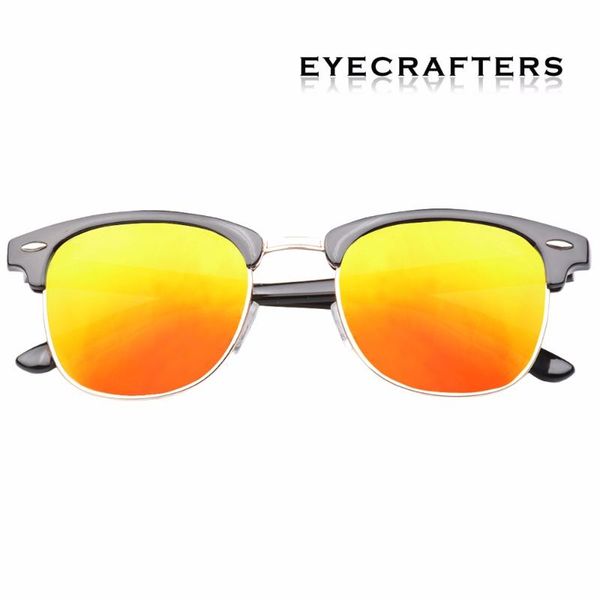 

polarized designer orange fashion half semi-rimless horned classic mens inspired frame sunglasses womens retro eyewear 3016 htmvw