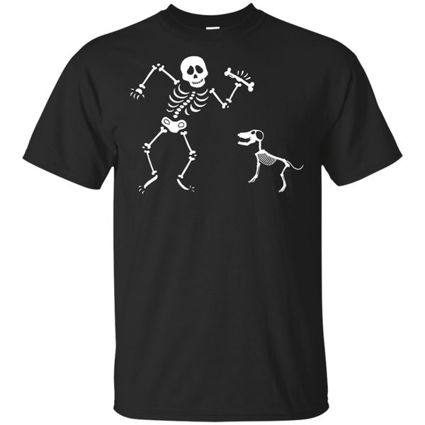 

funny skeleton with dog tshirt skelepkin halloween black t-shirt m-3xl new funny tee shirt