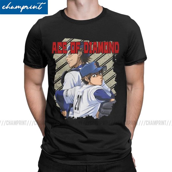 

diamond no ace anime t-shirt men baseball sports manga crazy tees crew neck short sleeve t shirts birthday gift clothing