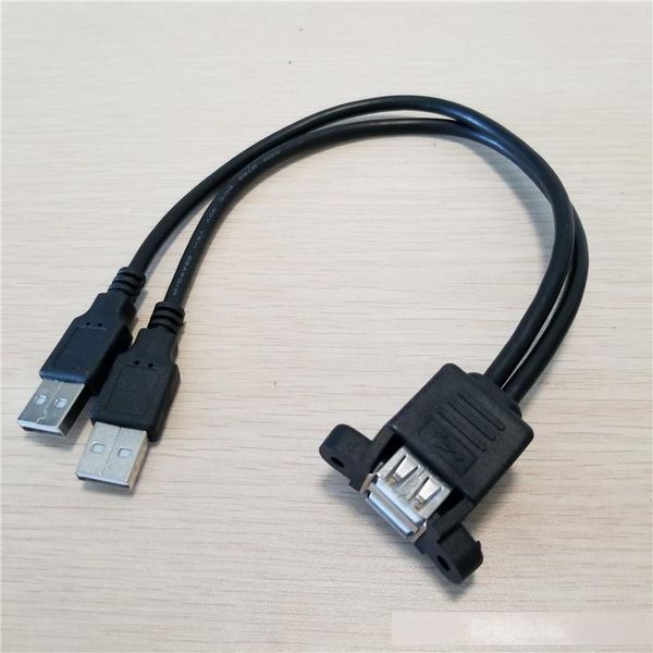 

dual usb 2.0 type a female to splitter usb a male adapter data extension cable 25cm with screws can be fixed on the chassis baffle
