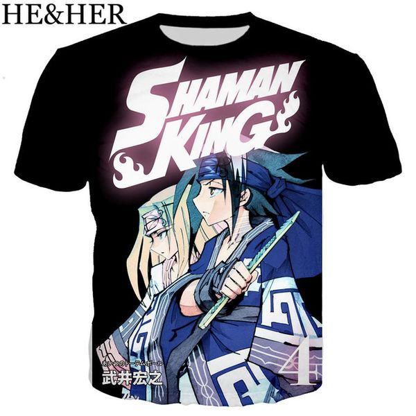 

anime shaman king 3d print shirts harajuku graphic kawaii men clothing
