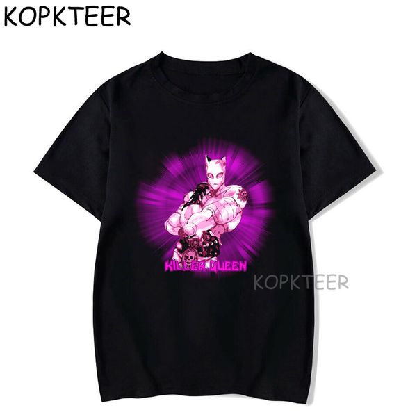 

jojo bizarre adventure смешные футболки man хлопок япония аниме 90х tshirt повседневный jojo футболка hip hop top тройники мужской женский м