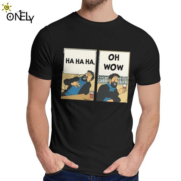 

soft tintin captain haddock t-shirt men's the adventures of tintin fashion nice fashion o-neck tee