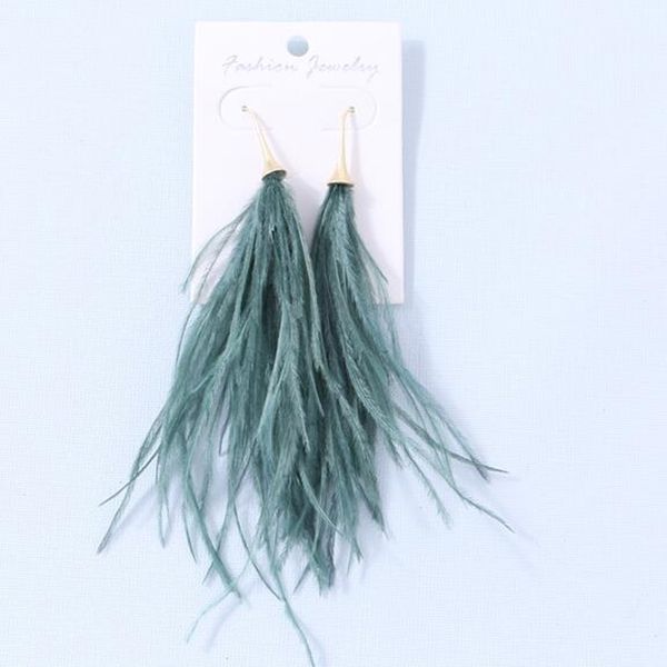 

elegance11 2020 trendy statement earrings hanging hook feather earrings korean jewelry for women, Silver