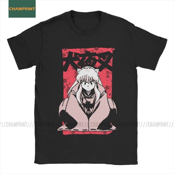 

feudal demon inuyasha t-shirts men sesshoumaru higurashi kagome anime cartoon cotton tees short sleeve t shirts gift idea