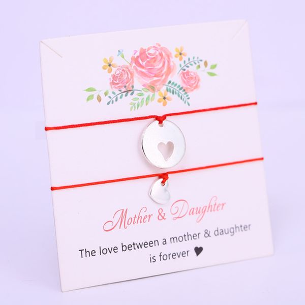 

charm bracelets a set-mother daughter compass heart adjustable charms women girls jewelry christmas gift, Golden;silver